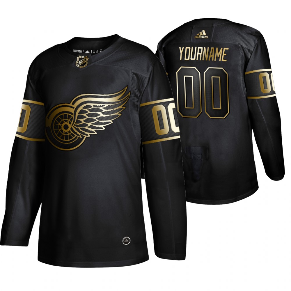 Cheap Adidas Red Wings Custom Men 2019 Black Golden Edition Authentic Stitched NHL Jersey